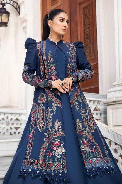 Maria B | Linen 23 | Navy Blue DL-1109 - House Of Anaya