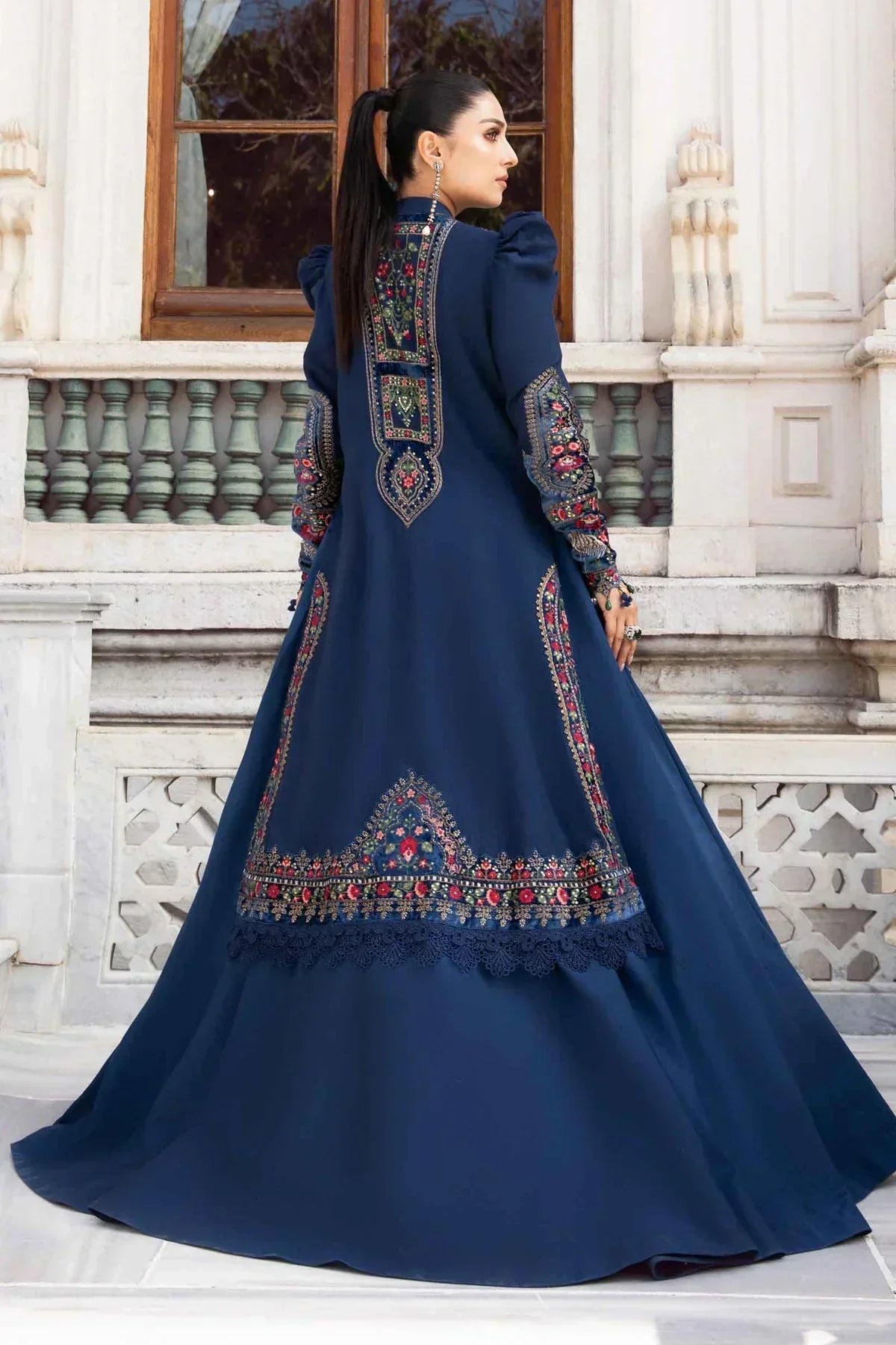 Maria B | Linen 23 | Navy Blue DL-1109 - House Of Anaya