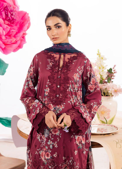 Iznik Dahlia Embroidered Luxury Lawn 3Pc Suit DL-11 SOLISTICE