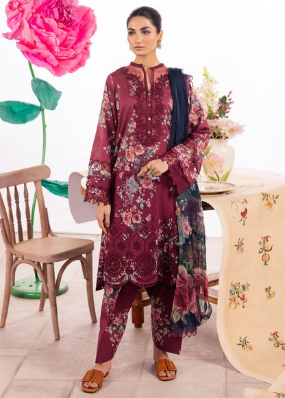 Iznik Dahlia Embroidered Luxury Lawn 3Pc Suit DL-11 SOLISTICE