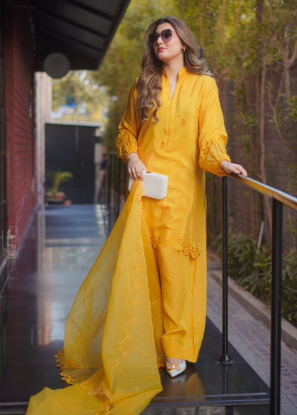 Fozia Khalid | Silk Spire | MARIGOLD - House Of Anaya