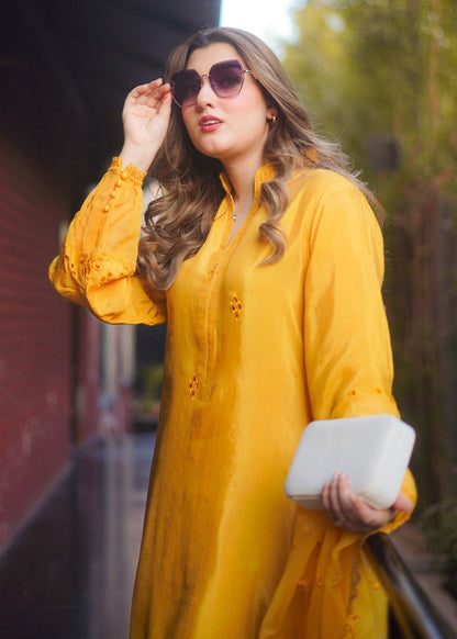 Fozia Khalid | Silk Spire | MARIGOLD - House Of Anaya
