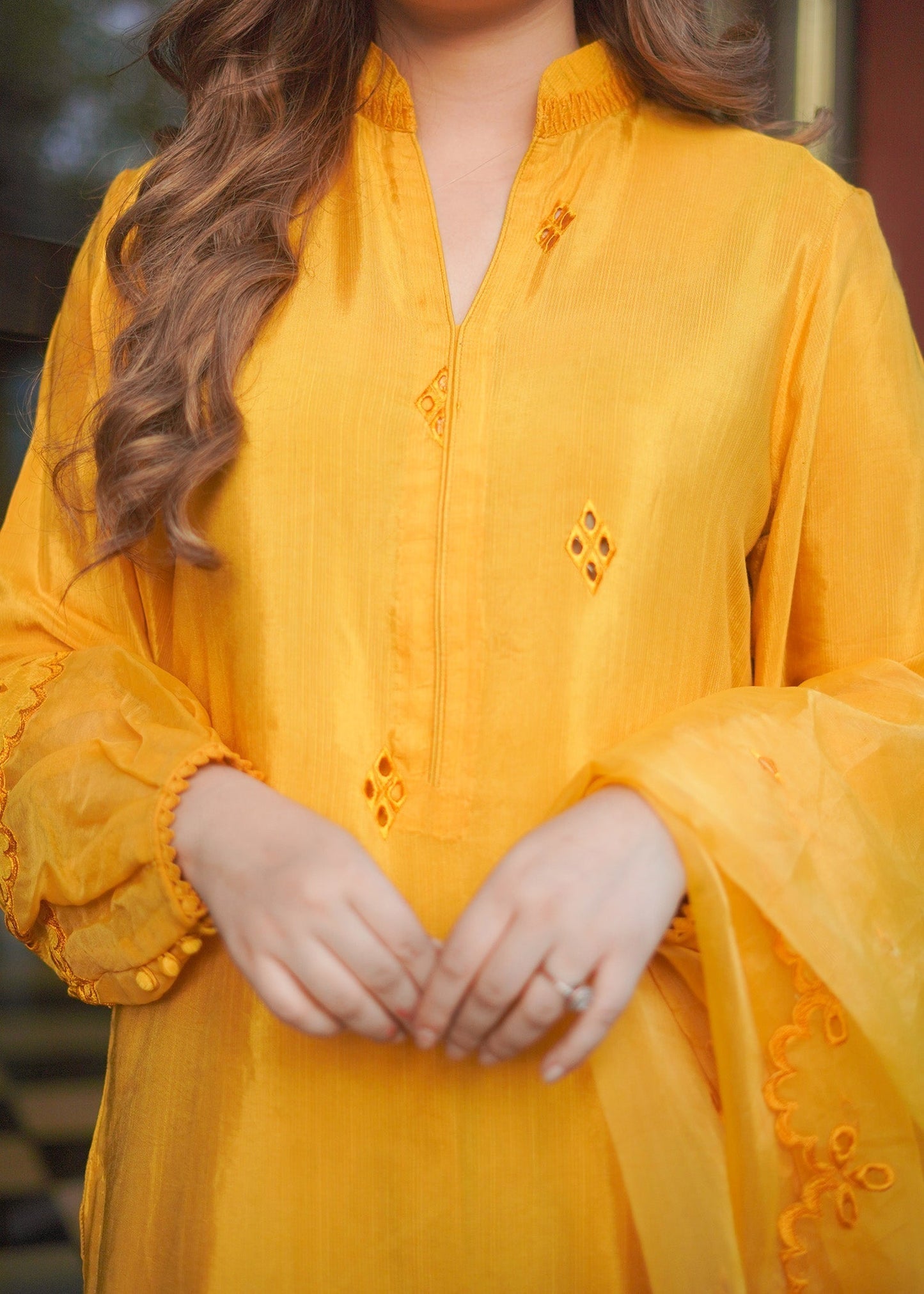 Fozia Khalid | Silk Spire | MARIGOLD - House Of Anaya