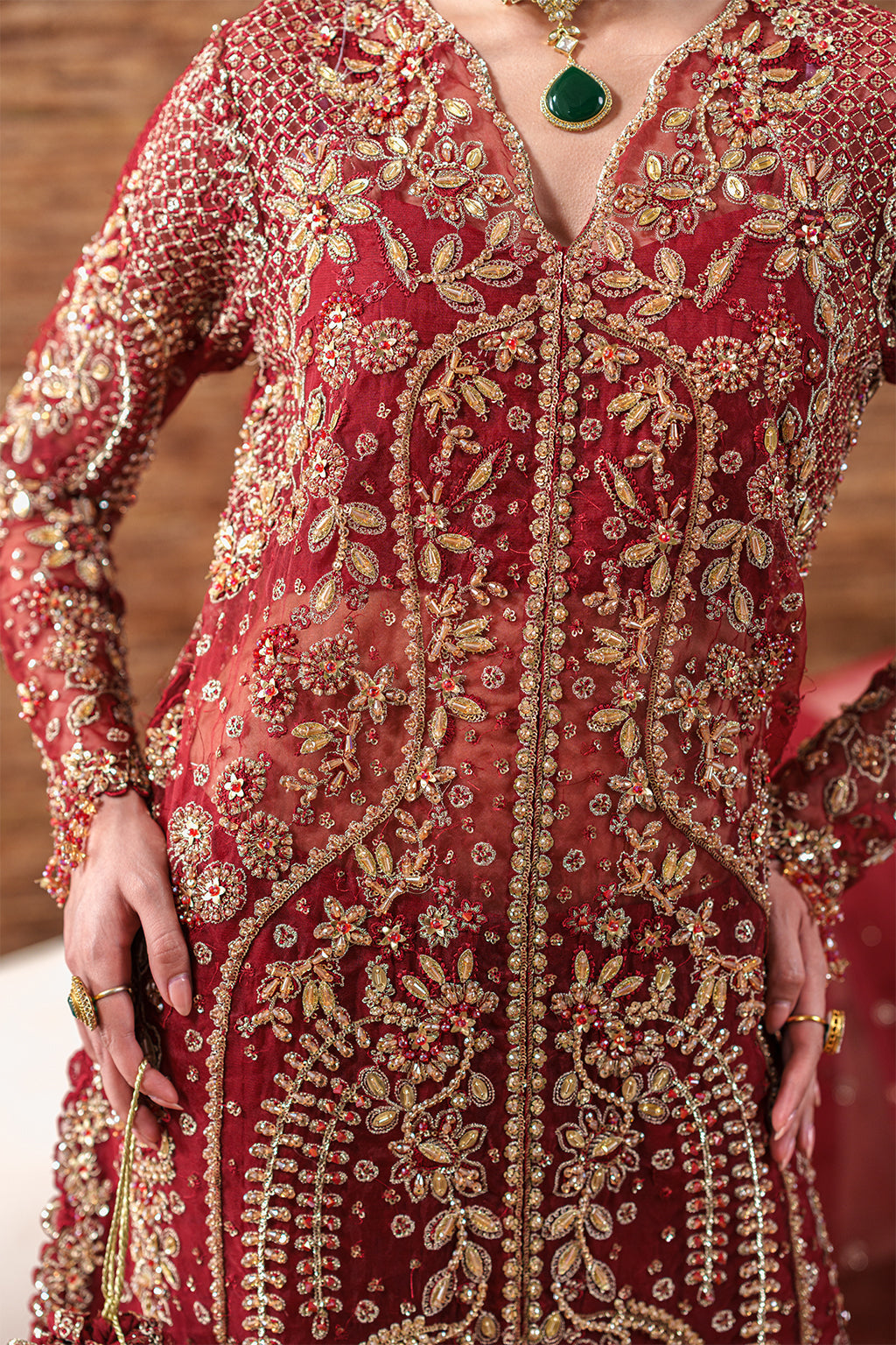 Emaan Adeel | Starlit Jewels | Ruby Veil - S0480