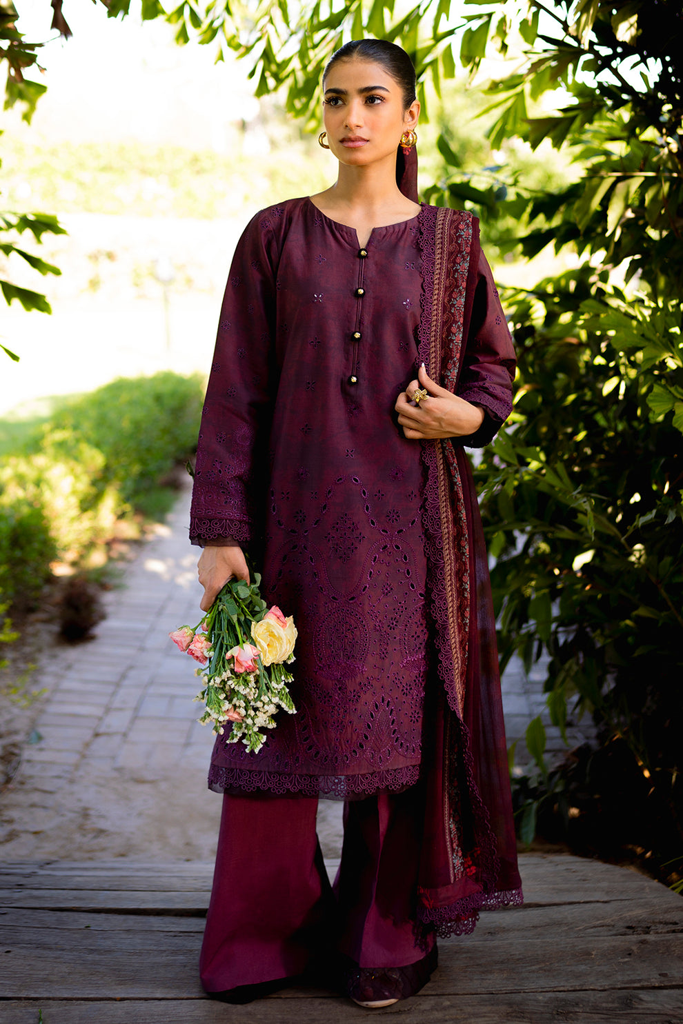 Neeshay | Summer Lines Printkari | CRIMSON - House Of Anaya