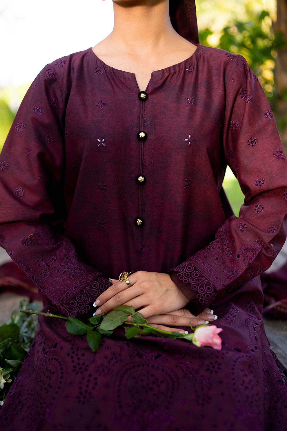 Neeshay | Summer Lines Printkari | CRIMSON - House Of Anaya