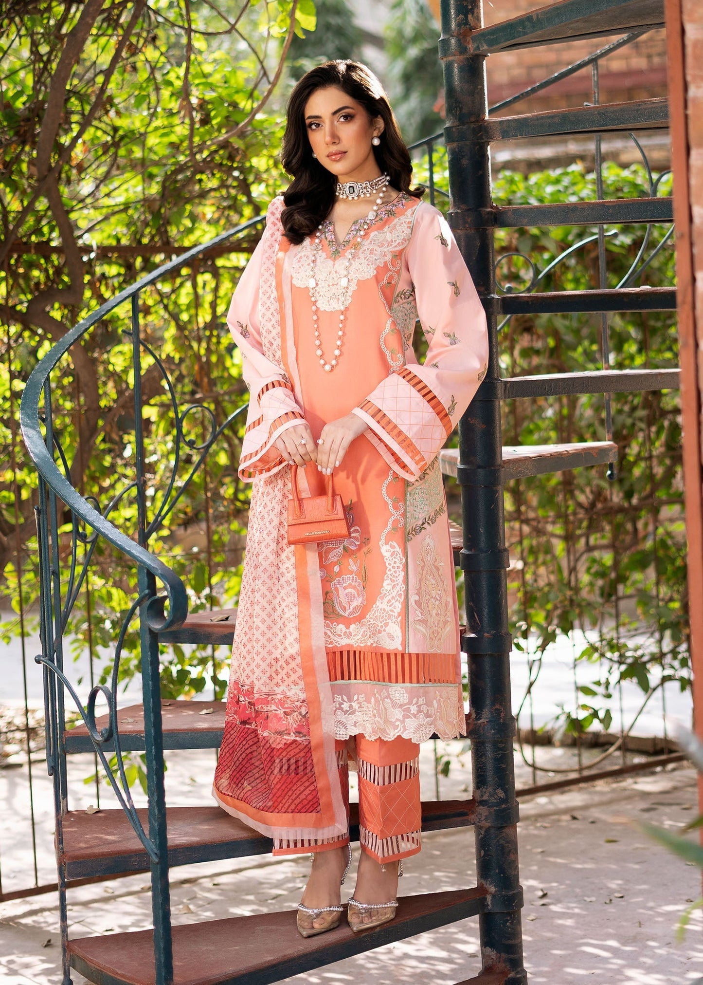 Fozia Khalid | Blossom Festive Lawn 25 | Zinnia - House Of Anaya