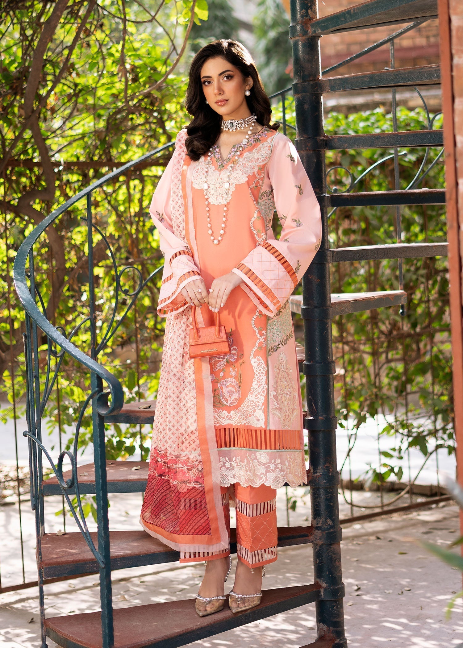 Fozia Khalid | Blossom Festive Lawn 25 | Zinnia - House Of Anaya