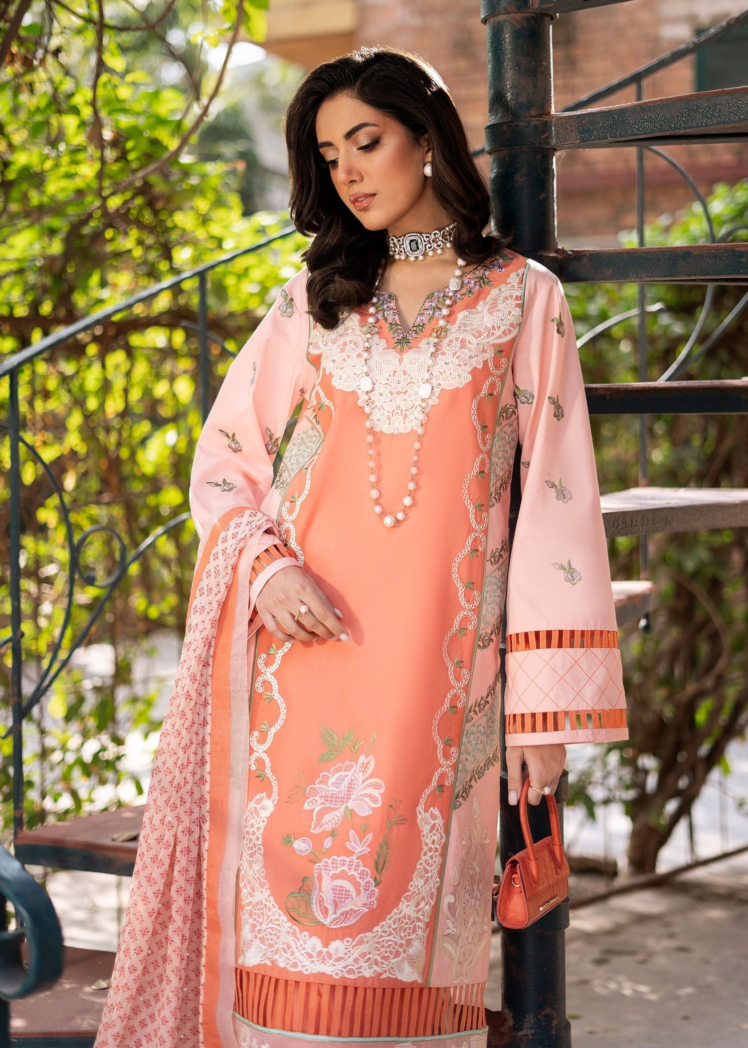 Fozia Khalid | Blossom Festive Lawn 25 | Zinnia - House Of Anaya