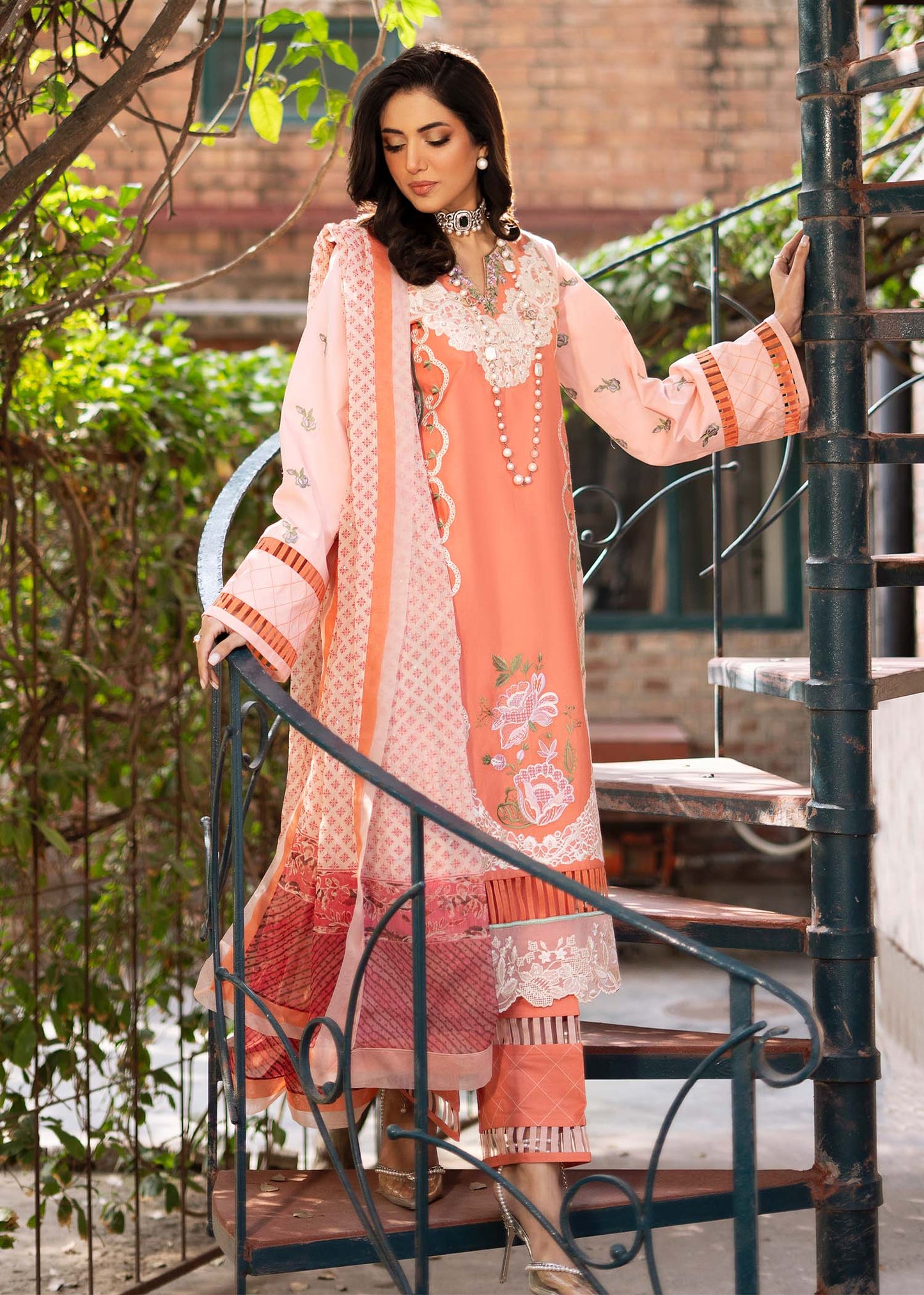 Fozia Khalid | Blossom Festive Lawn 25 | Zinnia - House Of Anaya