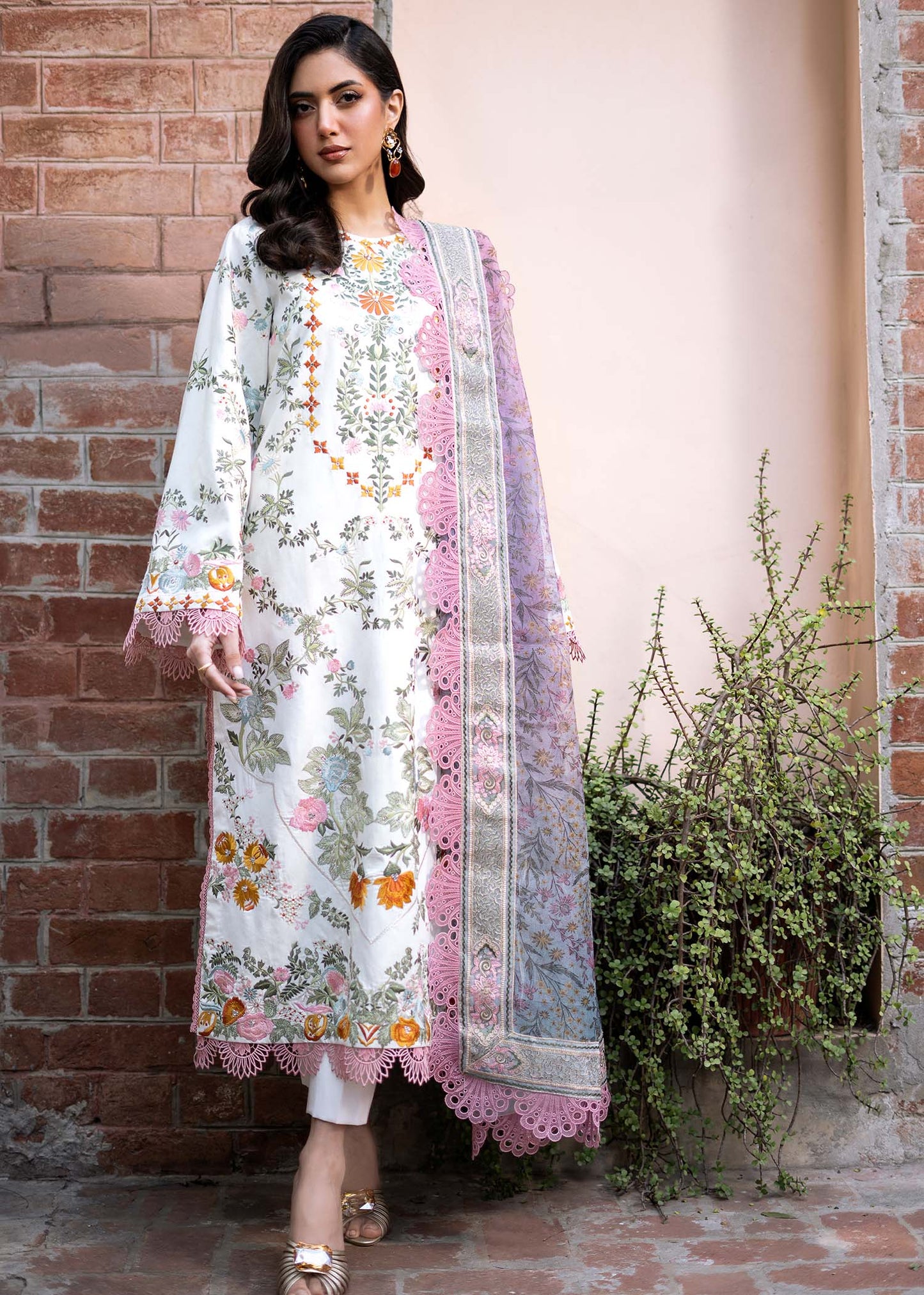 Fozia Khalid | Blossom Festive Lawn 25 | Lilly - House Of Anaya