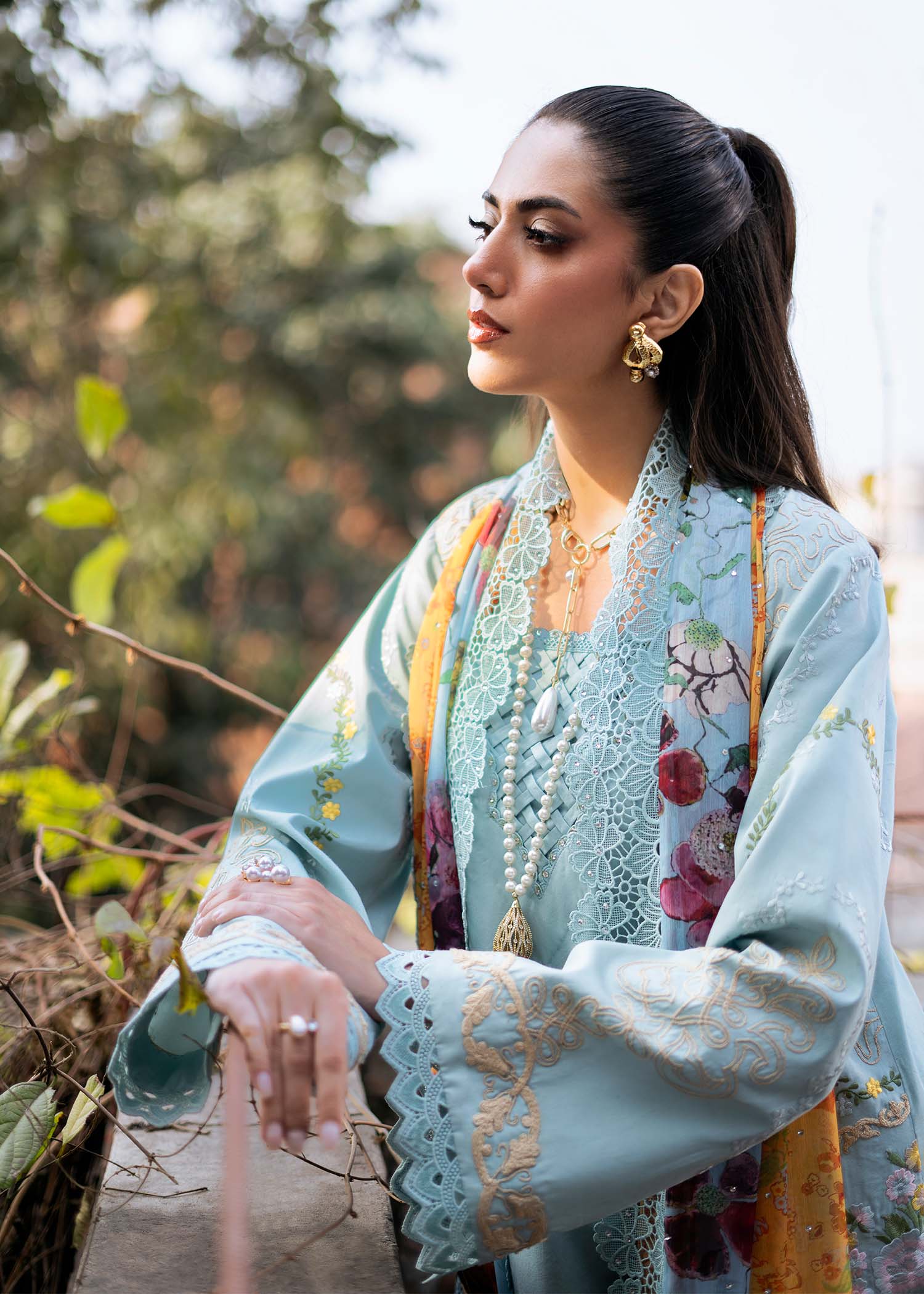 Fozia Khalid | Blossom Festive Lawn 25 |Freesia - House Of Anaya