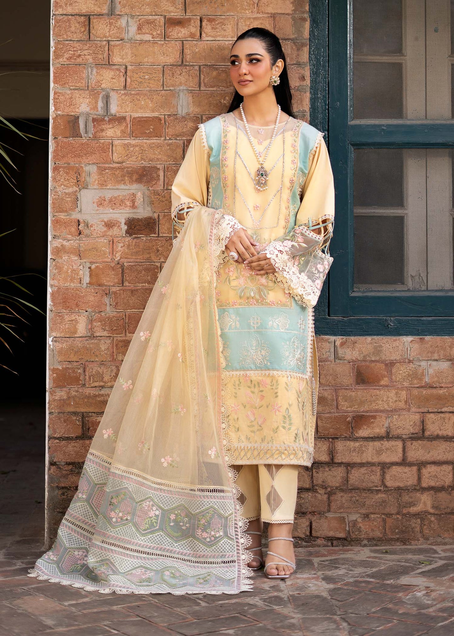 Fozia Khalid | Blossom Festive Lawn 25 | Primrose - House Of Anaya