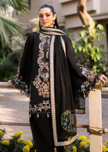 Fozia Khalid | Blossom Festive Lawn 25 | Black viola - House Of Anaya