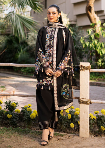 Fozia Khalid | Blossom Festive Lawn 25 | Black viola - House Of Anaya