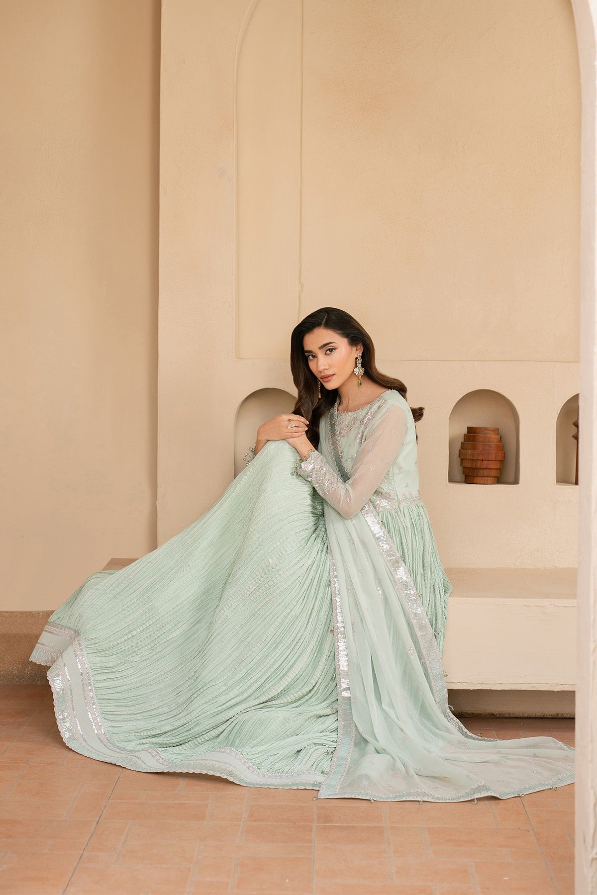 Alizeh | Ready to wear | Green Dress 3 Piece - RTW1020