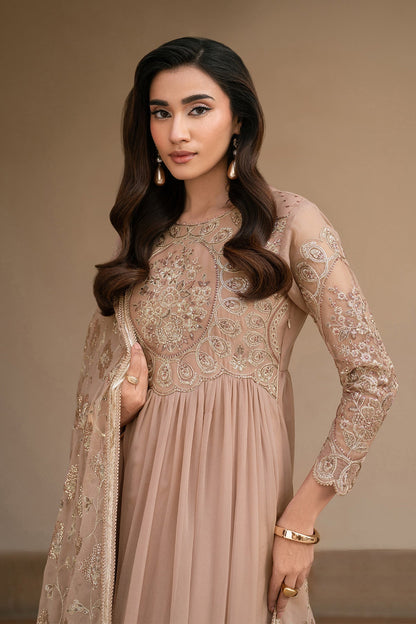 Alizeh | Ready to wear | Beige Dress 3 piece - RTW1027