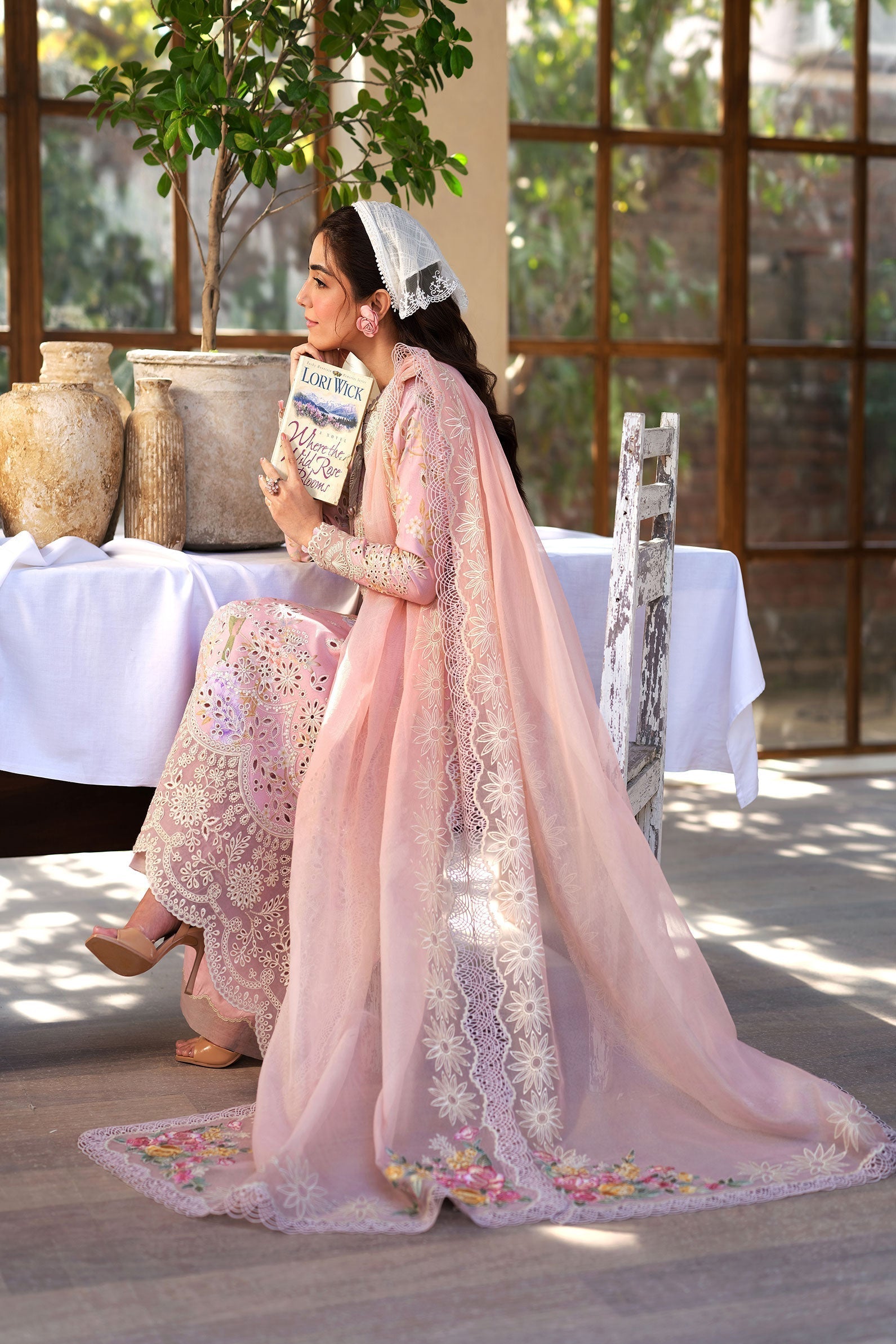 Maryam Hussain | Luxury Lawn 25 | Dimple - House Of Anaya