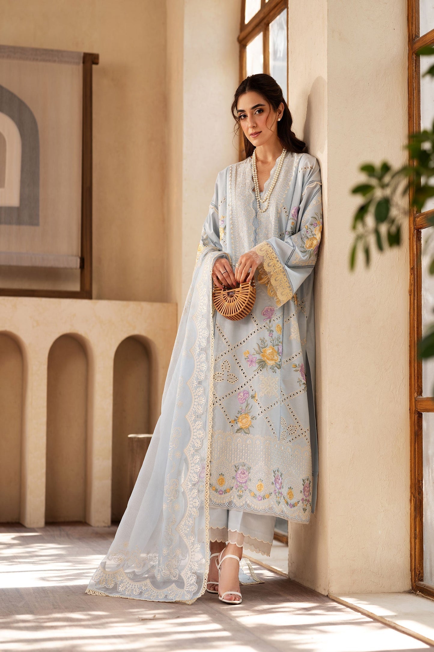 Maryam Hussain | Luxury Lawn 25 | Ocean - House Of Anaya
