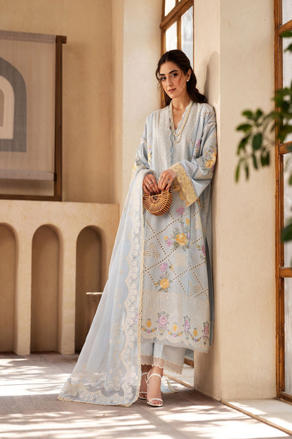 Maryam Hussain | Luxury Lawn 25 | Ocean - House Of Anaya