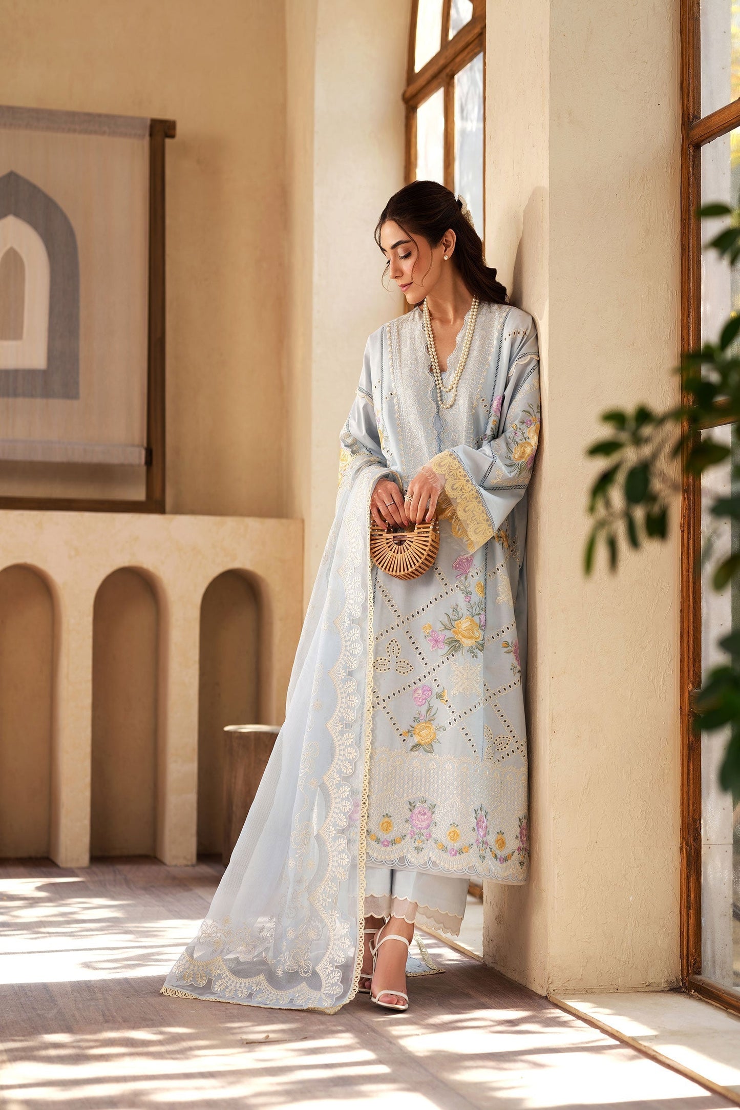 Maryam Hussain | Luxury Lawn 25 | Ocean - House Of Anaya
