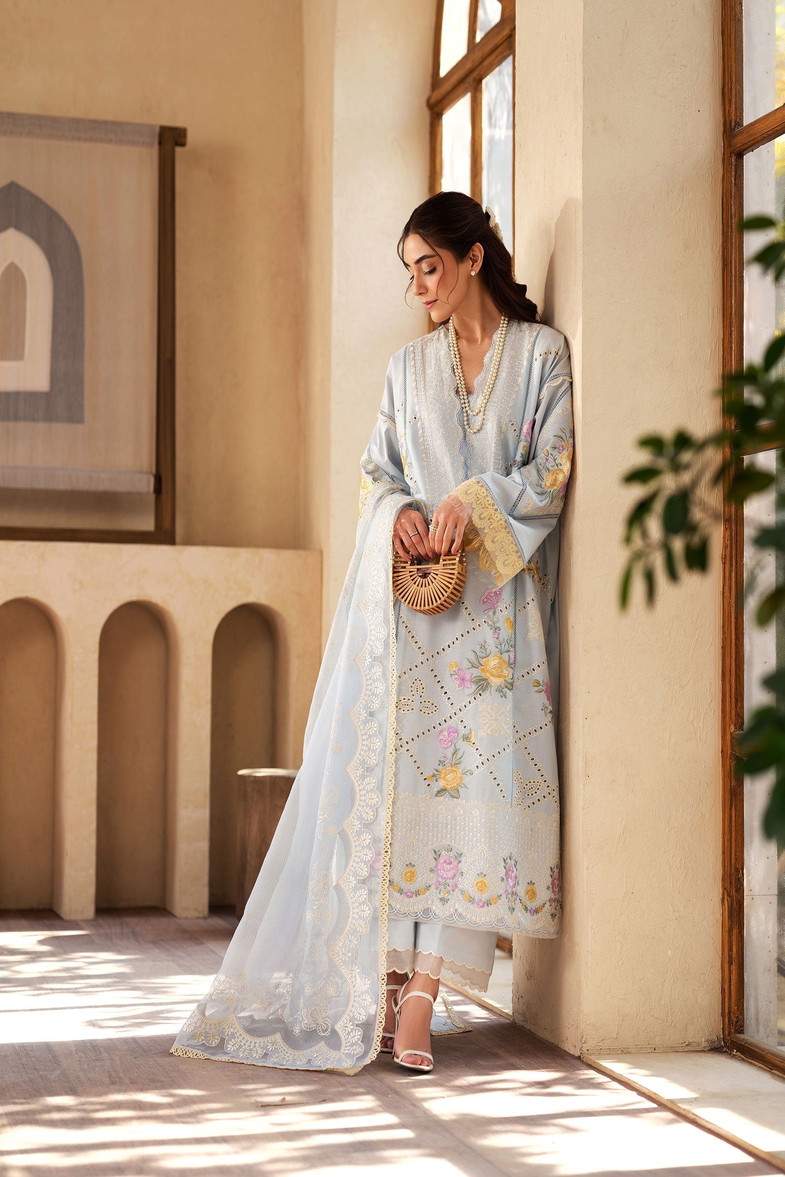 Maryam Hussain | Luxury Lawn 25 | Ocean - House Of Anaya