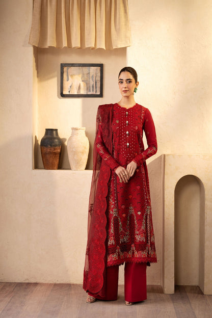 Maryam Hussain | Luxury Lawn 25 | Berry - House Of Anaya