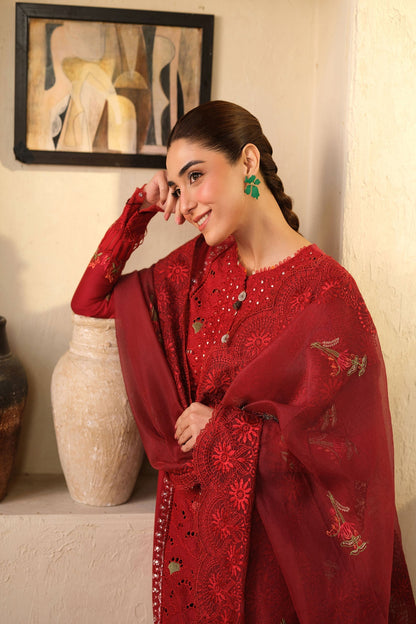 Maryam Hussain | Luxury Lawn 25 | Berry - House Of Anaya