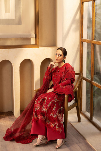 Maryam Hussain | Luxury Lawn 25 | Berry - House Of Anaya