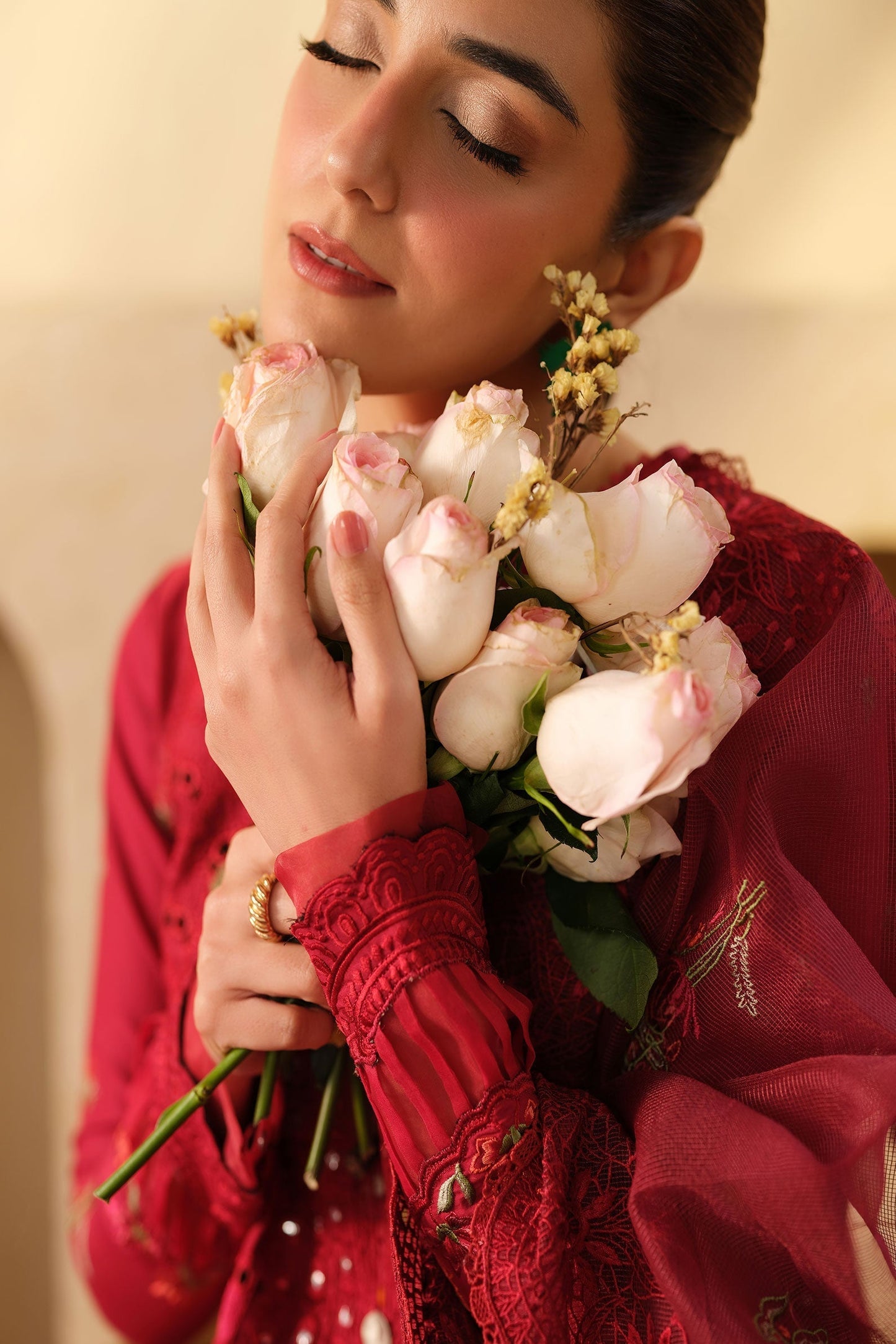 Maryam Hussain | Luxury Lawn 25 | Berry - House Of Anaya