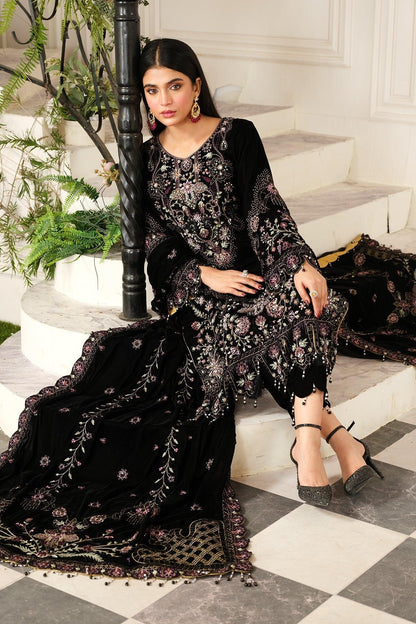 Raeesa Premium | Sheen Luxury Velvet | Noir