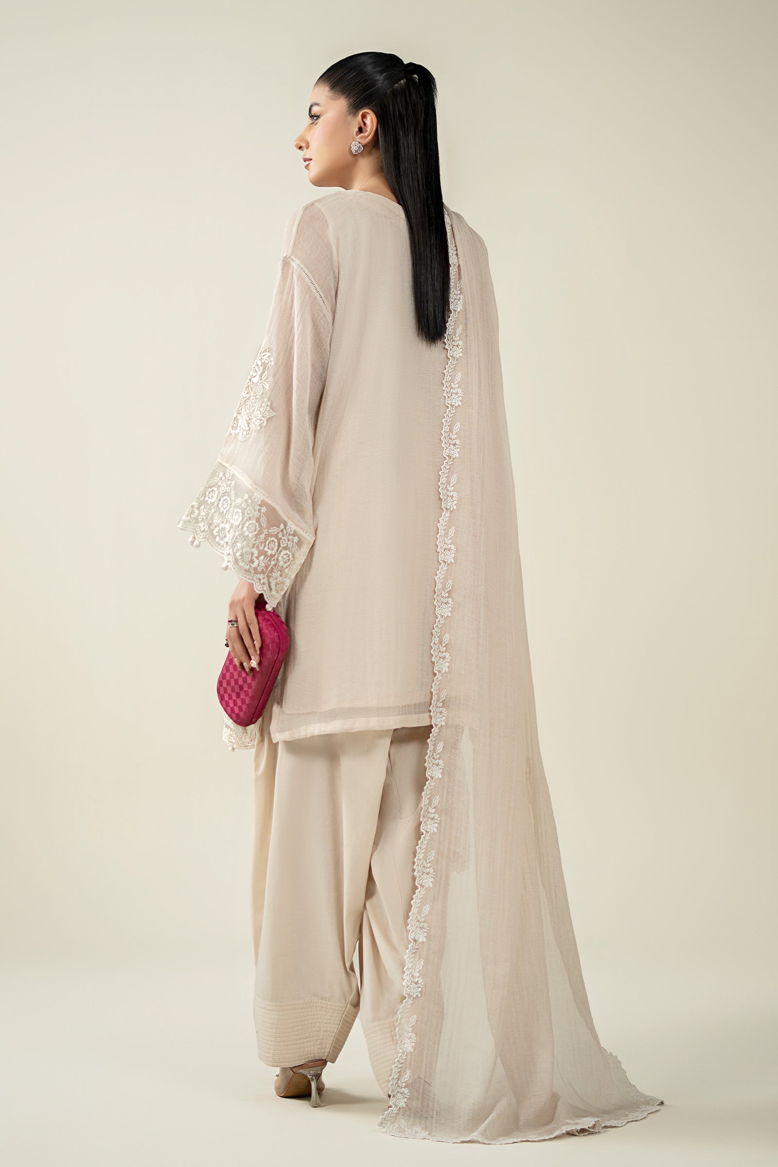 Maria B | Pre Fall Dresses | 3 Piece Embroidered Cotton Net Suit QQ