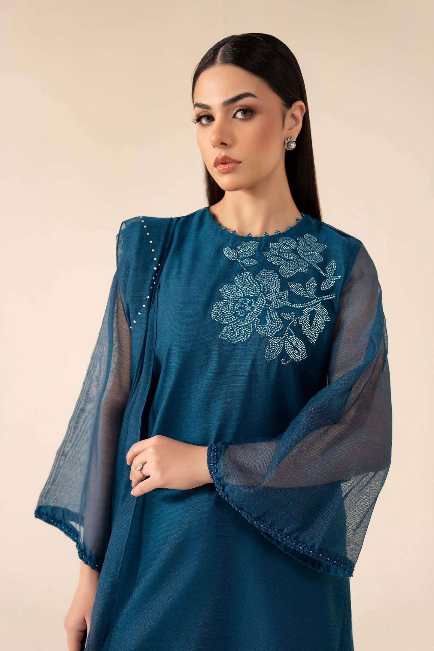 Maria B | Eid Collection 26 | 3 Piece Embellished Cotton Net Suit
