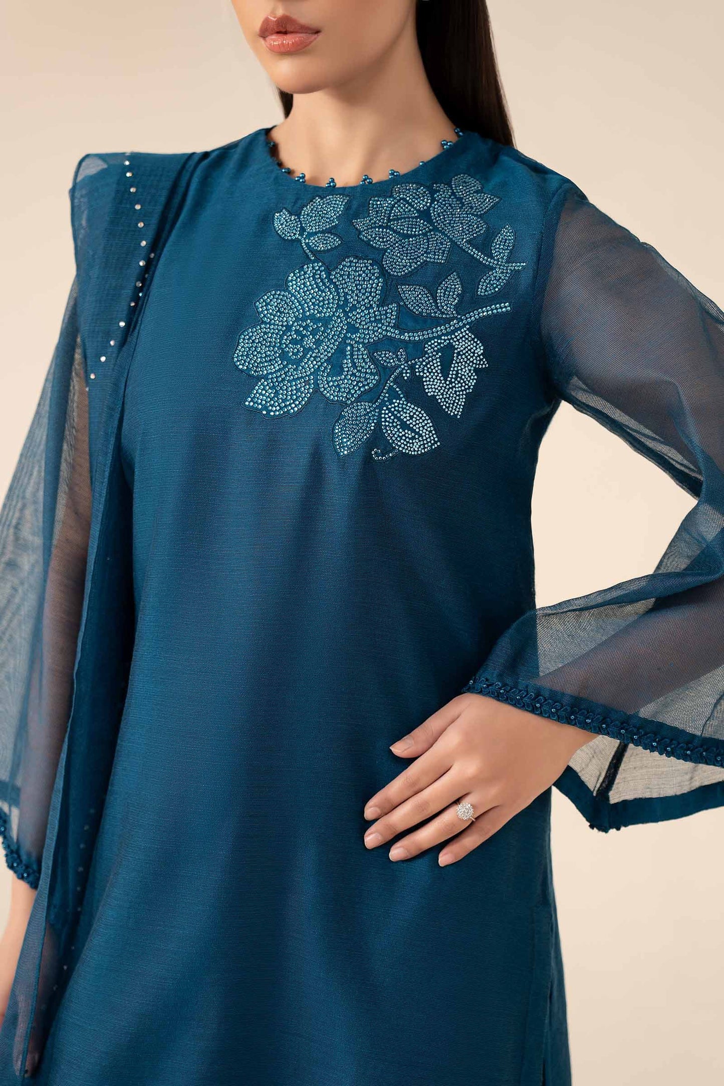 Maria B | Eid Collection 26 | 3 Piece Embellished Cotton Net Suit