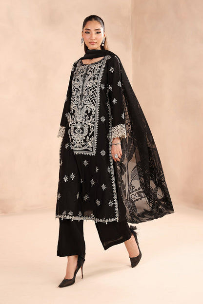 Maria B | Pre Fall Dresses | 3 Piece Embroidered Dobby Suit Black