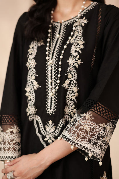 Maria B | Pre Fall Dresses | 3 Piece Embroidered Dobby Suit Black3