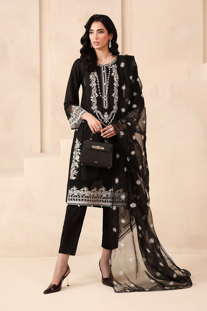 Maria B | Pre Fall Dresses | 3 Piece Embroidered Dobby Suit Black3