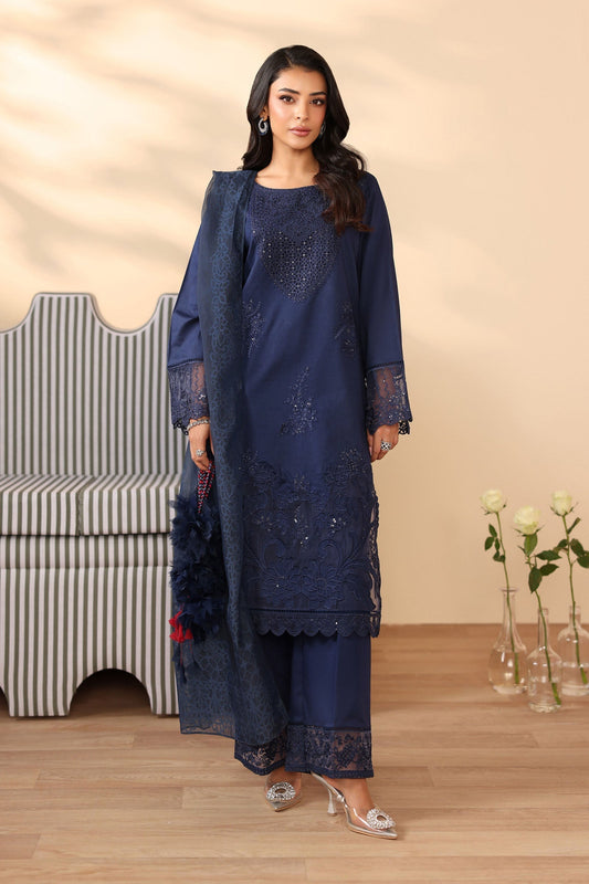 Maria B | Luxury Winter Pret 25 | DW-PF25-07-Blu