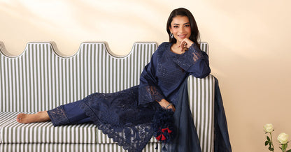 Maria B | Luxury Winter Pret 25 | DW-PF25-07-Blu