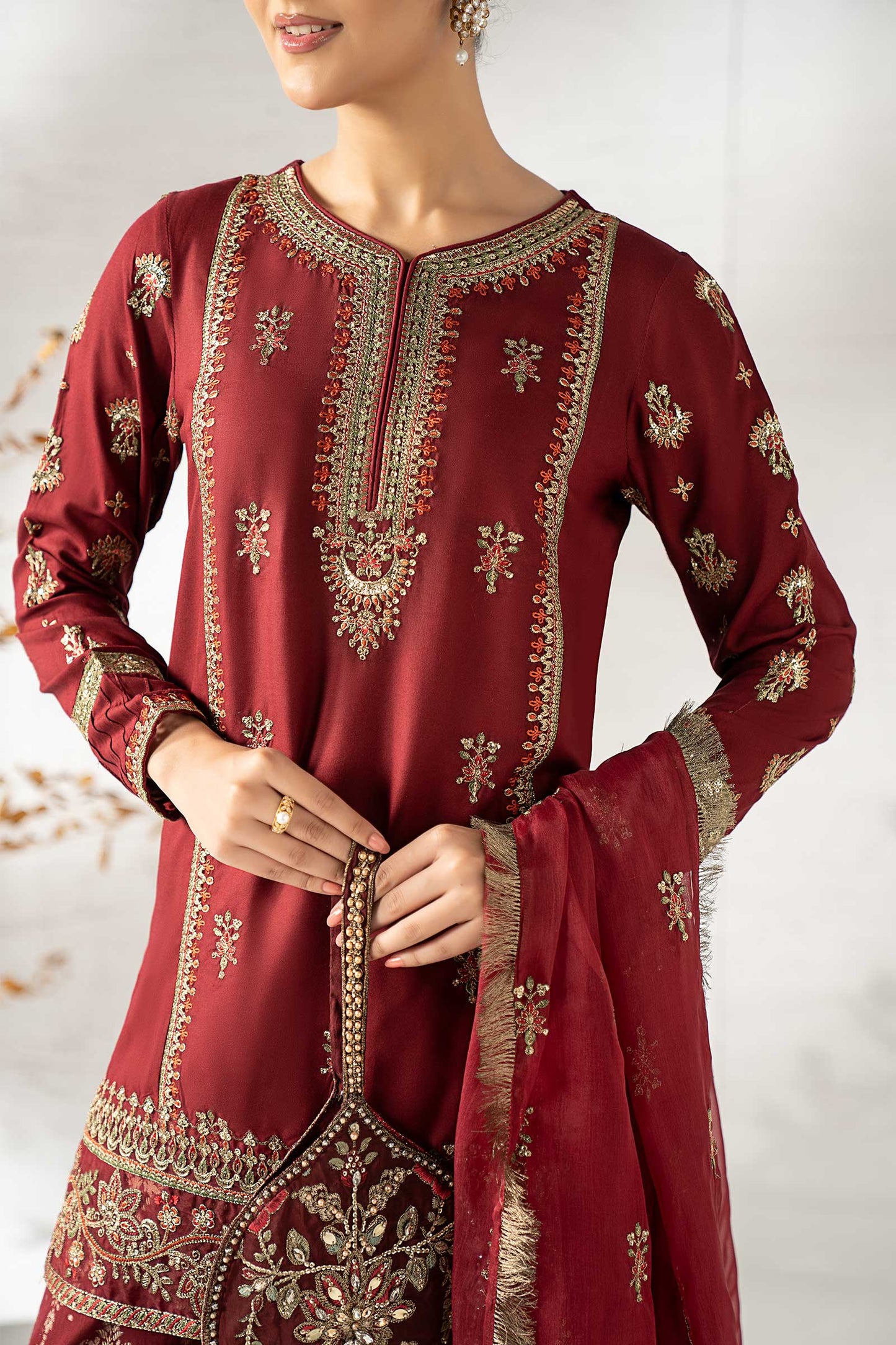 Maria B | Pre Fall 25 | DW-W24-25R1-Maroon