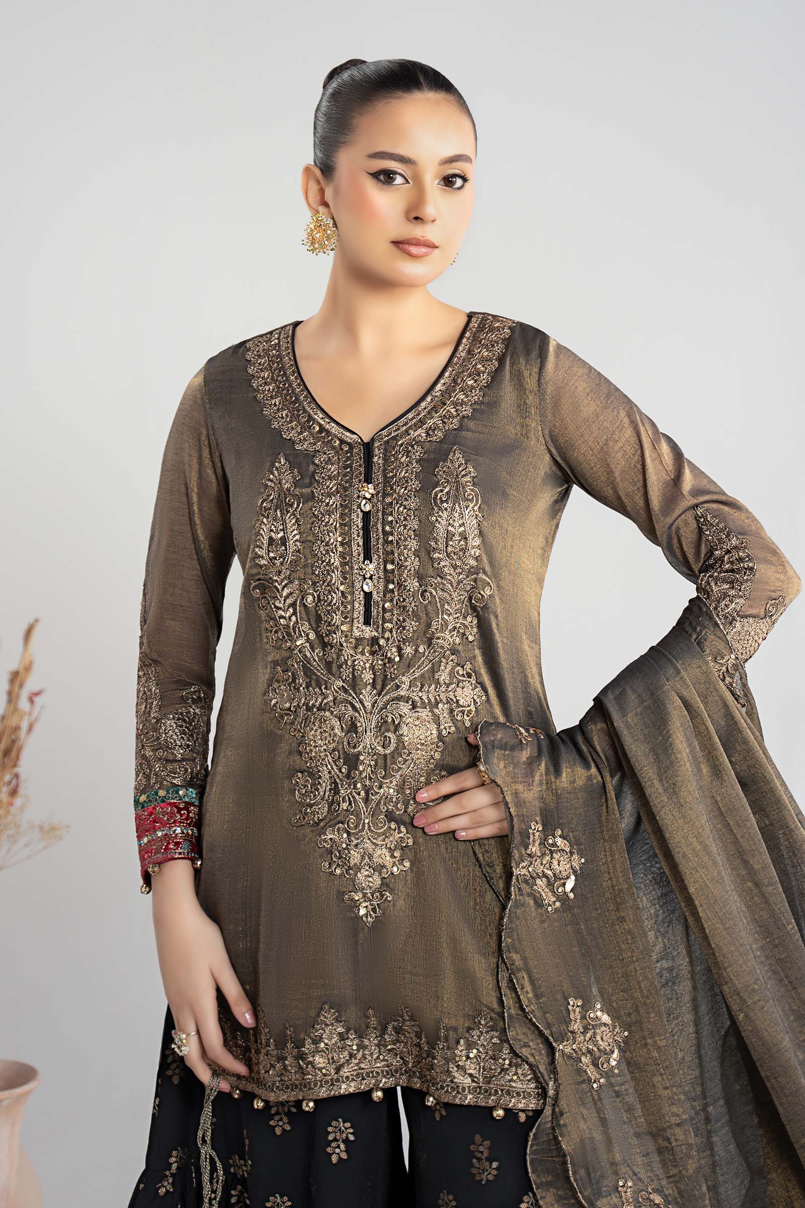 Maria B | Pre Fall Dresses | 3 Piece Embroidered Masoori Suit ZB