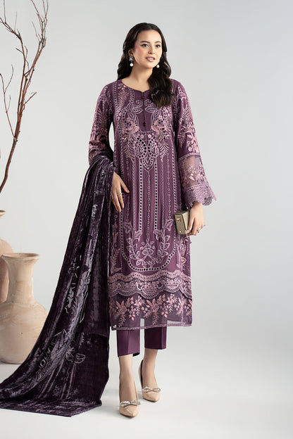 Maria B | Pre Fall Dresses | 3 Piece Embroidered Linen Suit ZD