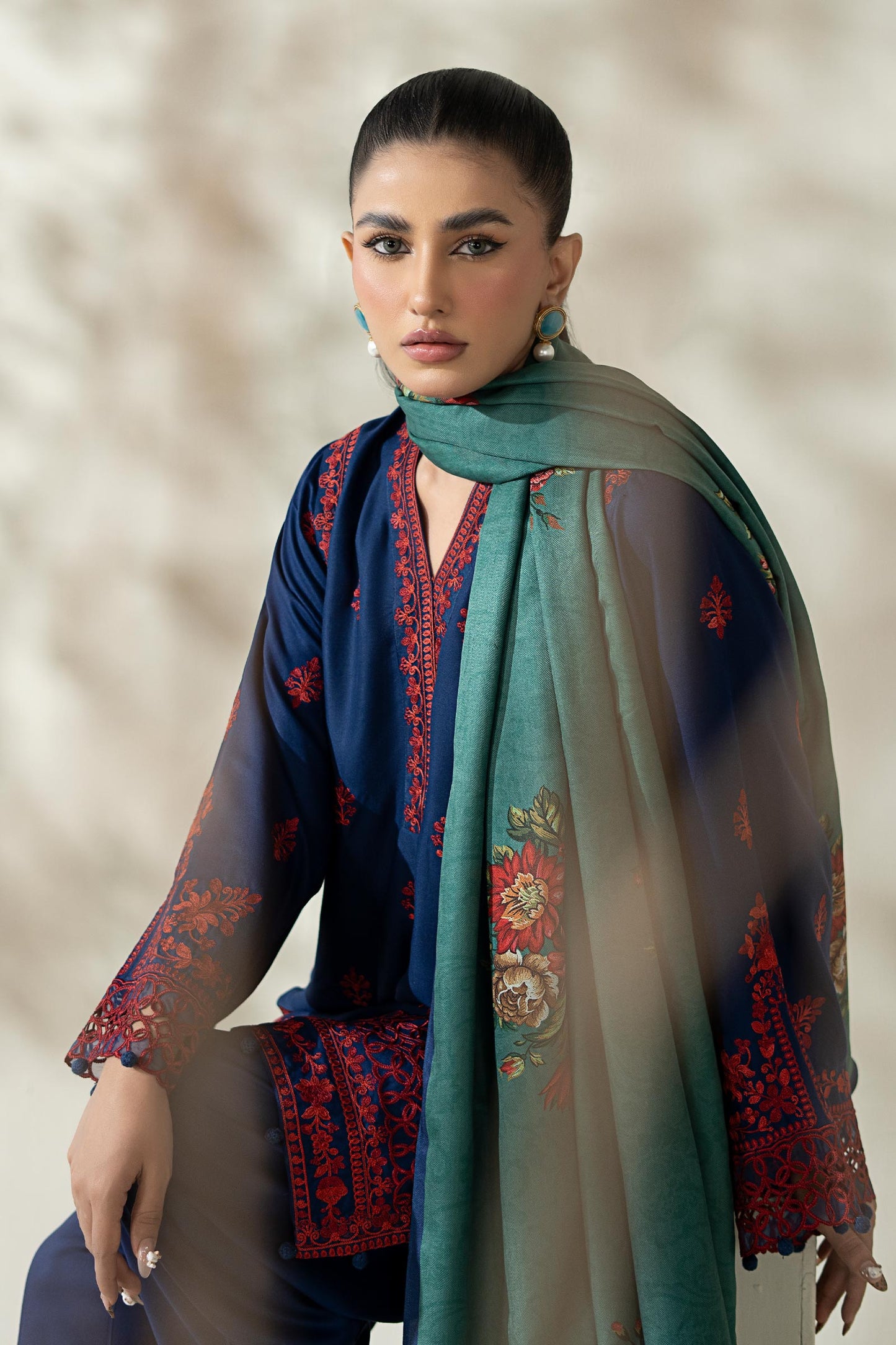 Maria B | Pre Fall Dresses | 3 Piece Embroidered Marina Suit WW