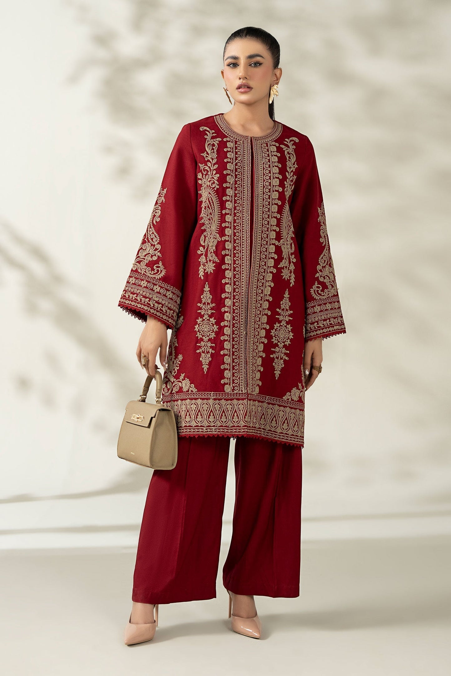 Maria B | Luxury Winter Pret 25 | DW-W25-58-Maroon