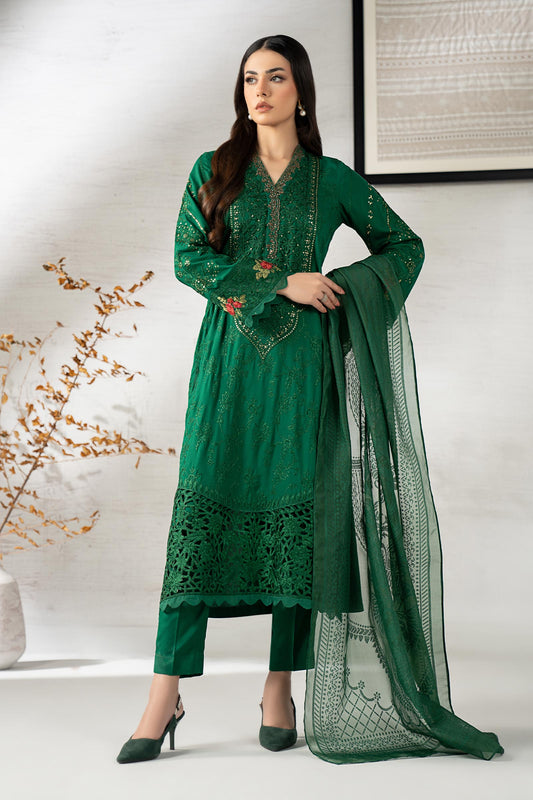 Maria B | Eid Collection 26 | 3 Piece Embroidered Linen Suit