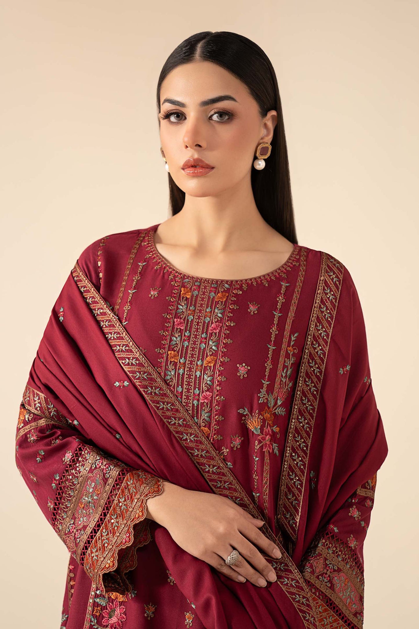Maria B | Eid Collection 26 | 3 Piece Embroidered Linen Suit