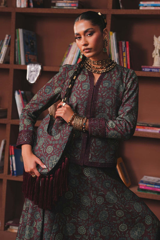 Maria B | Eid Collection 26 | Embroidered Pk Raw Silk Skirt Set