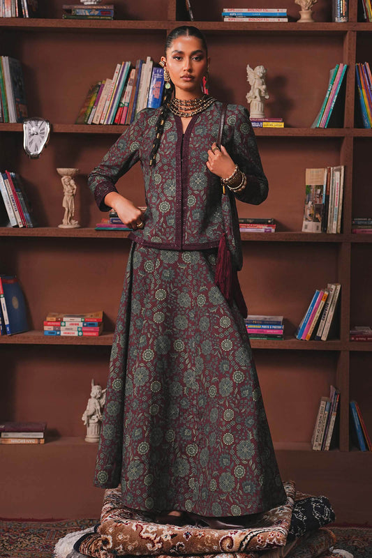 Maria B | Eid Collection 26 | Embroidered Pk Raw Silk Skirt Set