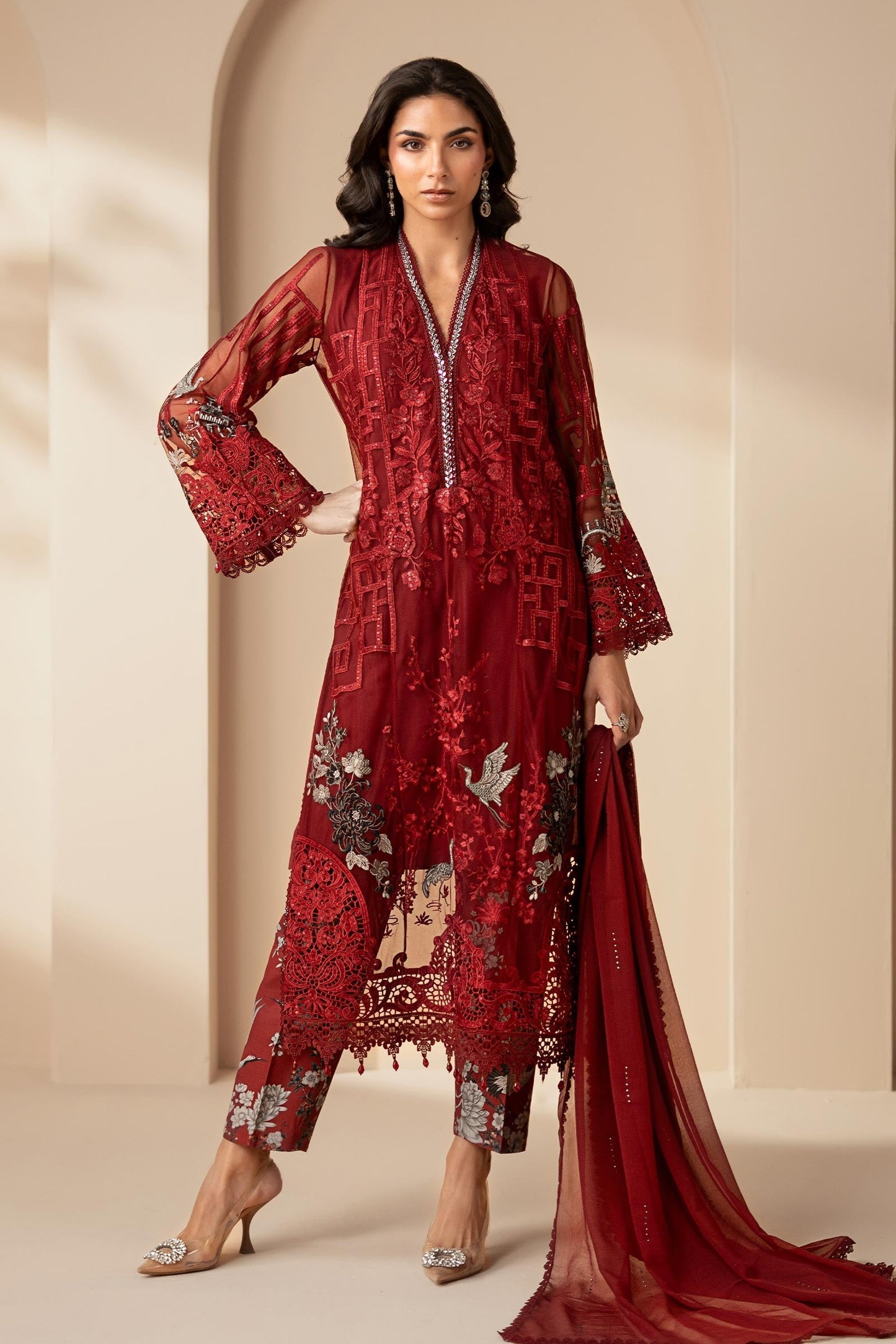 Maria B | Eid Collection 26 | 3 Piece Embroidered Net Suit