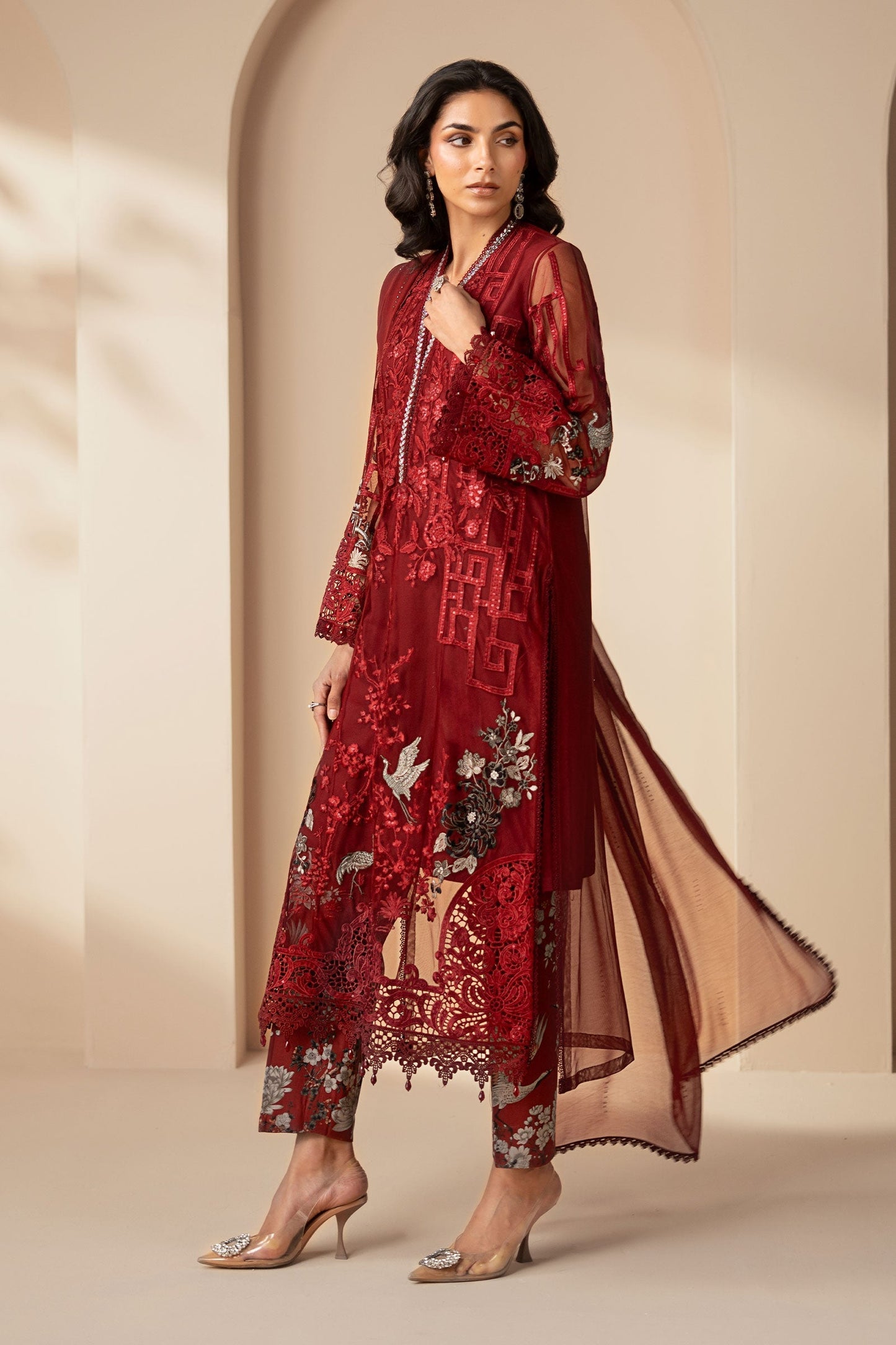 Maria B | Eid Collection 26 | 3 Piece Embroidered Net Suit